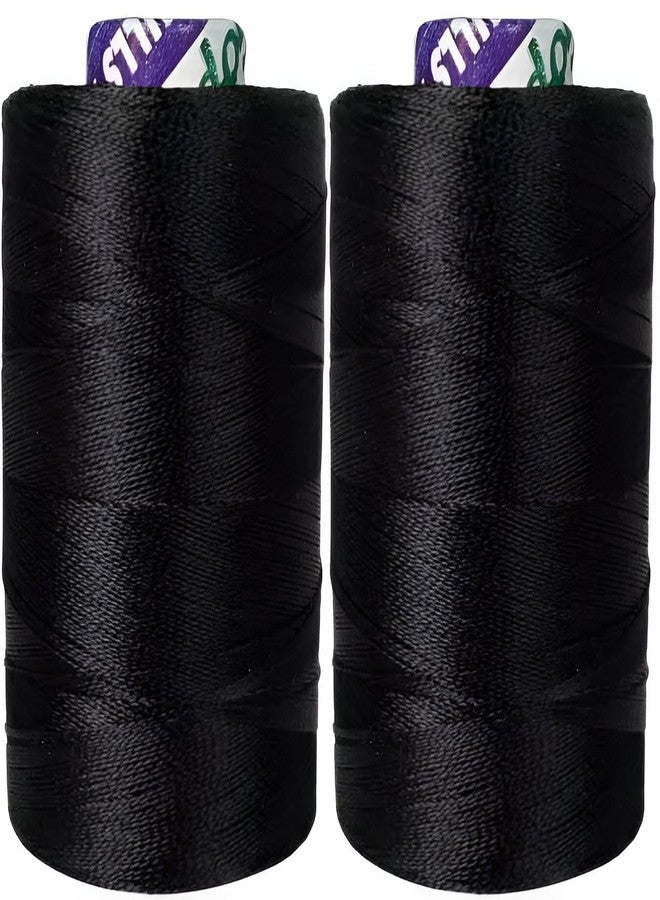 Bhavya Enterprises Art Silk Threads for Embroidery Jewelry Craft Making (2 Rolls, Black) - Image 1